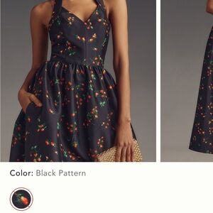 Chic Black Floral Midi Dress